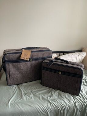 Adolfo Brown Tweed Garment & Travel Organizer Set